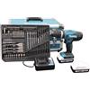 Makita Trapano a percussione a batteria MAKITA HP488D008 18 V 2 Ah, 2 batterie in valigetta in alluminio
