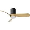 MANTRA Ventilatore da soffitto LED Nemo pale rovere, struttura nero ø 72 cm, silenzioso con telecomando MANTRA