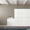TERRANEO Mobile lavanderia Laundry in truciolare bianco P 58 x L 240 x H 195 cm