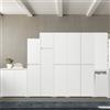 TERRANEO Mobile lavanderia Laundry in truciolare bianco P 58 x L 240 x H 195 cm