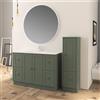 BADEN HAUS Mobile bagno da terra con lavabo HAMPTON L 120 x H 86 x P 46 cm verde opaco, bianco lucido, bronzo in mdf effetto legno per vasca centrale