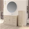 BADEN HAUS Mobile bagno da terra con lavabo HAMPTON L 120 x H 86 x P 46 cm cotone, bianco lucido, bronzo in mdf effetto legno per vasca centrale