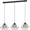 EGLO Lampadario Design Vernham nero paralume nero E27 Ø32cm EGLO