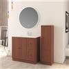 BADEN HAUS Mobile bagno da terra con lavabo HAMPTON L 90 x H 86 x P 46 cm terracotta, bianco lucido, bronzo in mdf effetto legno per vasca centrale