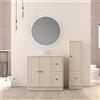 BADEN HAUS Mobile bagno da terra con lavabo HAMPTON L 90 x H 86 x P 46 cm cotone, bianco lucido, bronzo in mdf effetto legno per vasca centrale