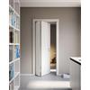 Leroy Merlin Porta interna pieghevole a libro Modena in legno di abete colore bianco matrix, L 80 x H 210 cm, apertura a sinistra