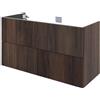 SENSEA Mobile da bagno sottolavabo Neo Groove L120 X P48 X H70 due cassetti, color noce cannettato
