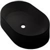 Leroy Merlin Lavabo da appoggio COVER ovale in ceramica L 60 x H 11.5 x P 40 cm nero satinato piletta non inclusa