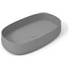 OLYMPIA CERAMICA Lavabo da appoggio Wave OLYMPIA CERAMICA ovale in ceramica L 70 x H 14 x P 40 cm grigio opaco piletta non inclusa