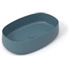 OLYMPIA CERAMICA Lavabo da appoggio Wave OLYMPIA CERAMICA ovale in ceramica L 60 x H 14 x P 40 cm petrolio piletta non inclusa