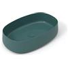 OLYMPIA CERAMICA Lavabo da appoggio Wave OLYMPIA CERAMICA ovale in ceramica L 60 x H 14 x P 40 cm verde piletta non inclusa