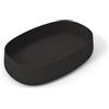 OLYMPIA CERAMICA Lavabo da appoggio Wave OLYMPIA CERAMICA ovale in ceramica L 60 x H 14 x P 40 cm nero opaco piletta non inclusa
