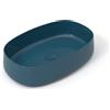 OLYMPIA CERAMICA Lavabo da appoggio Wave OLYMPIA CERAMICA ovale in ceramica L 60 x H 14 x P 40 cm blu piletta non inclusa