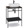 MADERO Mobile bagno da terra con lavabo e porta asciugamani L 60 x H 92 x P 45.5 cm nero per vasca centrale Outline