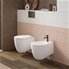 Leroy Merlin Coppia sanitari scarico a parete Ergo bianco lucido WC: P 51 x L 36.5 x H 42 cm, bidet: P 51 x L 36.5 x H 36 cm