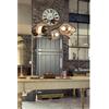 NOVECENTO Lampadario Neoclassico Cecile beige paralume miele 5x E14 Ø62cm NOVECENTO