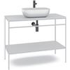 MADERO Mobile bagno da terra con lavabo Outline L 100 x H 92 x P 45.5 cm Bianco per vasca centrale