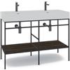 MADERO Mobile bagno da terra con lavabo L 120 x H 89 x P 45.5 cm marrone per doppia vasca Outline