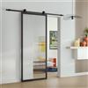 Leroy Merlin Porta scorrevole reversibile Zelie in alluminio nero e trasparente, L 86 x H 215 cm, con binario Indus