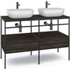 MADERO Mobile bagno da terra con lavabo L 120 x H 92 x P 45.5 cm marrone 2 cassetti per doppia vasca Outline