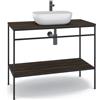 MADERO Mobile bagno da terra con lavabo L 100 x H 92 x P 45.5 cm nero fumè per vasca centrale Outline