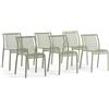 NEW GARDEN Set di 6 sedie da giardino in polipropilene Athena NEW GARDEN, colore verde salvia