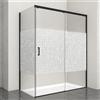 Leroy Merlin Porta doccia scorrevole L 138-139.5 cm x H 200 cm per nicchia in vetro smerigliato SP. 6 mm, profilo opaco nero, serie Jazz