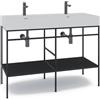 MADERO Mobile bagno da terra con lavabo L 120 x H 89 x P 45.5 cm nero per doppia vasca Outline