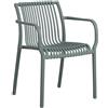 NEW GARDEN Set di 6 sedie da giardino con braccioli Athena NEW GARDEN, seduta verde salvia