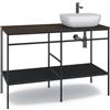 MADERO Mobile bagno da terra con lavabo e porta asciugamani L 120 x H 92 x P 45.5 cm nero per vasca centrale Outline