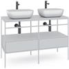 MADERO Mobile bagno da terra con lavabo L 120 x H 92 x P 45.5 cm bianco 2 cassetti per doppia vasca Outline