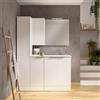 SENSEA Mobile lavanderia Jnka 2 ante in truciolare bianco opaco P 45 x L 70 x H 89 cm