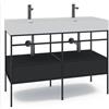 MADERO Mobile bagno da terra con lavabo L 120 x H 89 x P 45.5 cm nero 2 cassetti per doppia vasca Outline
