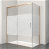 Leroy Merlin Porta doccia scorrevole L 158-159.5 cm x H 200 cm per nicchia in vetro smerigliato SP. 6 mm, profilo dorato, serie Jazz