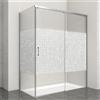 Leroy Merlin Porta doccia scorrevole L 158-159.5 cm x H 200 cm per nicchia in vetro smerigliato SP. 6 mm, profilo lucido cromo, serie Jazz