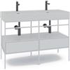 MADERO Mobile bagno da terra con lavabo L 120 x H 89 x P 45.5 cm bianco 2 cassetti per doppia vasca Outline