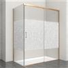Leroy Merlin Porta doccia scorrevole L 158-159.5 cm x H 200 cm per nicchia in vetro smerigliato SP. 6 mm, profilo dorato, serie Jazz