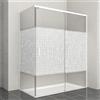 Leroy Merlin Porta doccia scorrevole L 158-159.5 cm x H 200 cm per nicchia in vetro smerigliato SP. 6 mm, profilo opaco bianco, serie Jazz