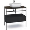 MADERO Mobile bagno da terra con lavabo L 60 x H 92 x P 45.5 cm nero per vasca centrale Outline