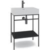 MADERO Mobile bagno da terra con lavabo L 60 x H 89 x P 45.5 cm nero per vasca centrale Outline