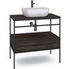MADERO Mobile bagno da terra con lavabo L 80 x H 92 x P 45.5 cm marrone per vasca centrale Outline con 1 cassetto