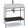 MADERO Mobile bagno da terra con lavabo e porta asciugamani L 80 x H 89 x P 45.5 cm marrone per vasca centrale Outline