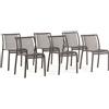 NEW GARDEN Set di 6 sedie da giardino in polipropilene Athena NEW GARDEN, colore tortora