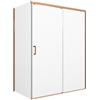 Leroy Merlin Porta doccia L 87-88 cm x H 200 cm per nicchia in vetro trasparente SP. 6 mm, profilo dorato, serie Jazz