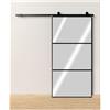 Leroy Merlin Anta per porta scorrevole esterno muro Reflex in alluminio nero, L 96 x H 220 cm spessore 5 mm, finitura liscio