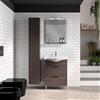 SENSEA Mobile bagno da terra con lavabo L 65 x H 75 x P 46 cm legno noce 2 cassetti per vasca centrale Jnka