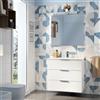 SENSEA Mobile da bagno sospeso sotto lavabo L 80 x H 72 x P 45 cm bianco lucido, 3 cassetti SENSEA Jnka