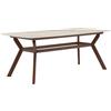 NATERIAL Tavolo da pranzo per giardino Retro NATERIAL in alluminio con piano in vetro beige per 6 persone 100x200cm