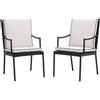 NATERIAL Sedia da giardino con cuscino beige e braccioli Victoria NATERIAL struttura in alluminio beige, seduta in rattan sintetico nero, set da 2 pezzi