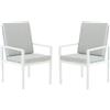 NATERIAL Sedia da giardino con cuscino bianco e braccioli Athena NATERIAL struttura in alluminio, seduta in alluminio bianco, set da 2 pezzi